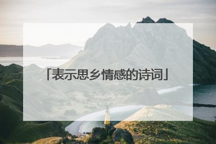 表示思乡情感的诗词
