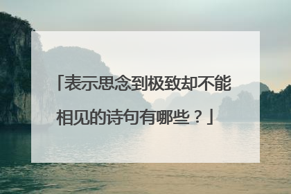 表示思念到极致却不能相见的诗句有哪些？