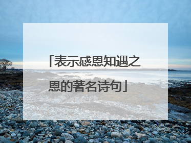 表示感恩知遇之恩的著名诗句