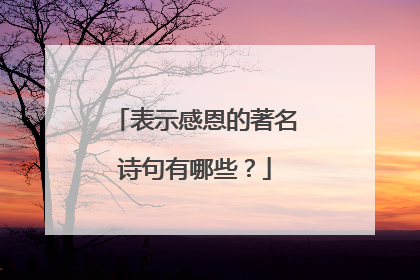 表示感恩的著名诗句有哪些?