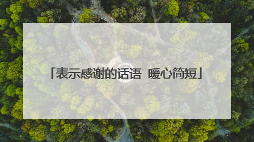 表示感谢的话语 暖心简短