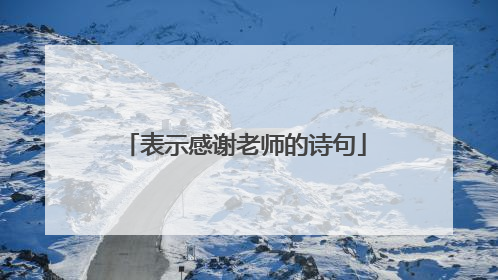 表示感谢老师的诗句