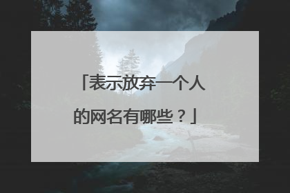 表示放弃一个人的网名有哪些?