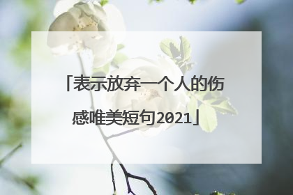 表示放弃一个人的伤感唯美短句2021