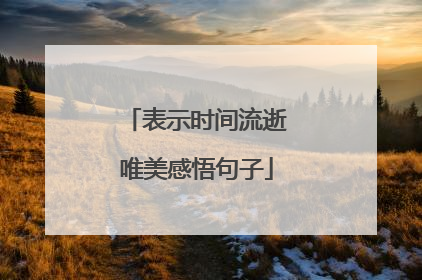 表示时间流逝唯美感悟句子