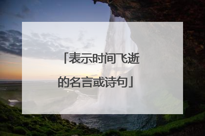 表示时间飞逝的名言或诗句