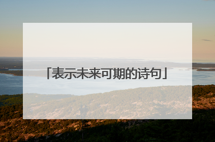 表示未来可期的诗句