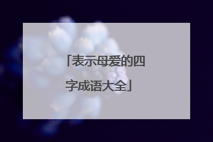 表示母爱的四字成语大全