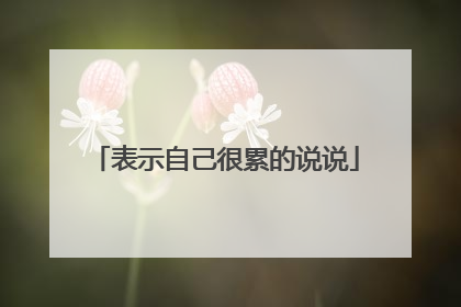 表示自己很累的说说