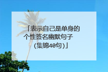 表示自己是单身的个性签名幽默句子 (集锦40句)