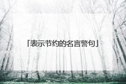 表示节约的名言警句