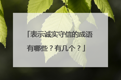 表示诚实守信的成语有哪些？有几个？
