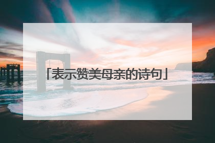 表示赞美母亲的诗句