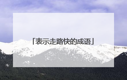 表示走路快的成语