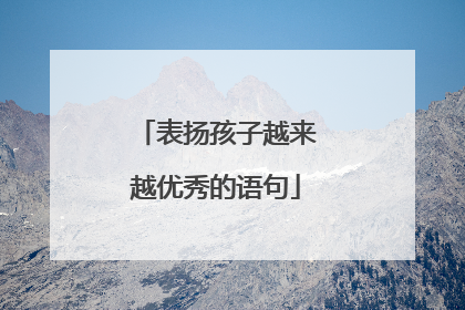 表扬孩子越来越优秀的语句