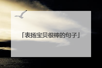 表扬宝贝很棒的句子