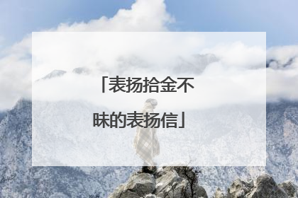 表扬拾金不昧的表扬信