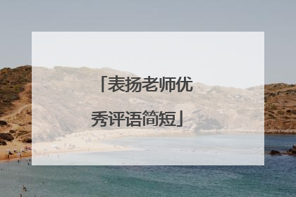 表扬老师优秀评语简短