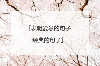 表明爱意的句子_经典的句子