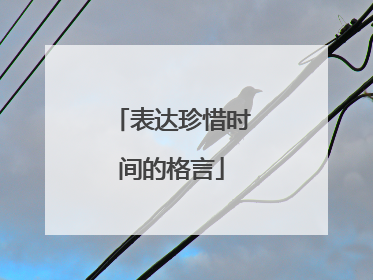 表达珍惜时间的格言