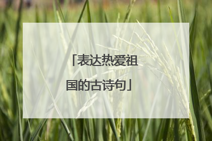 表达热爱祖国的古诗句