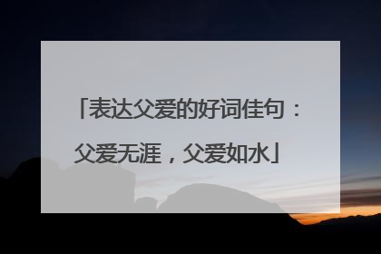 表达父爱的好词佳句：父爱无涯，父爱如水
