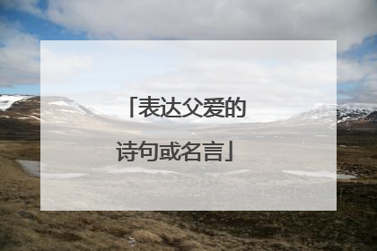 表达父爱的诗句或名言
