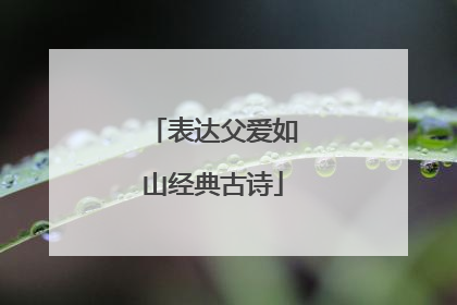 表达父爱如山经典古诗