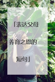 表达父母养育之恩的短句