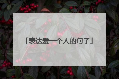 表达爱一个人的句子