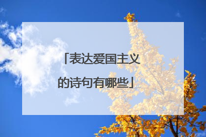 表达爱国主义的诗句有哪些