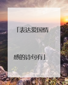 表达爱国情感的诗句有