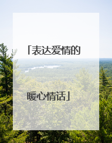 表达爱情的暖心情话