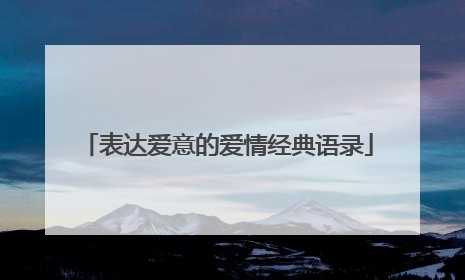 表达爱意的爱情经典语录