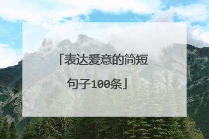 表达爱意的简短句子100条