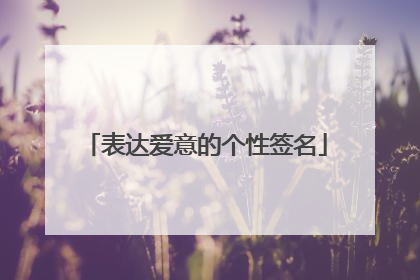 表达爱意的个性签名