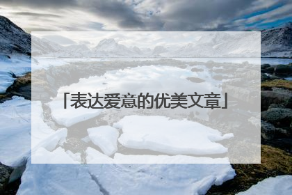 表达爱意的优美文章