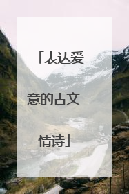 表达爱意的古文情诗