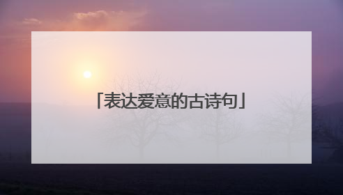 表达爱意的古诗句