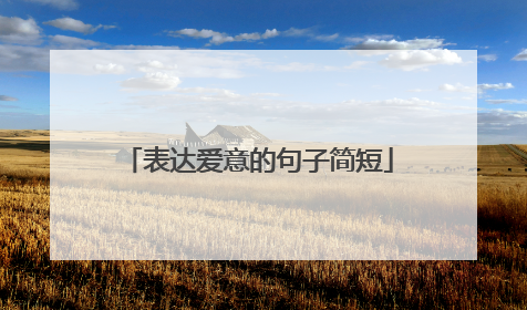 表达爱意的句子简短