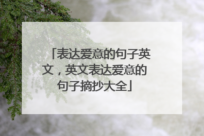 表达爱意的句子英文，英文表达爱意的句子摘抄大全