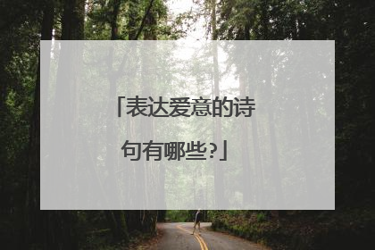 表达爱意的诗句有哪些?