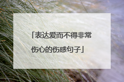 表达爱而不得非常伤心的伤感句子