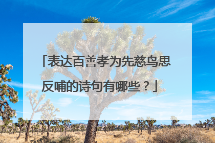 表达百善孝为先慈鸟思反哺的诗句有哪些？