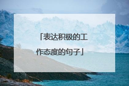 表达积极的工作态度的句子