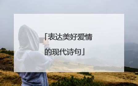 表达美好爱情的现代诗句