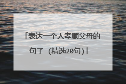 表达一个人孝顺父母的句子 (精选20句)