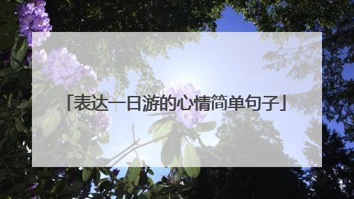 表达一日游的心情简单句子