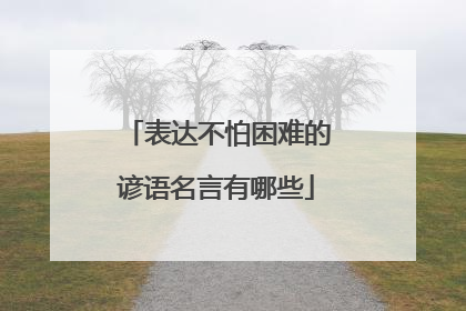 表达不怕困难的谚语名言有哪些