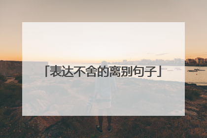 表达不舍的离别句子